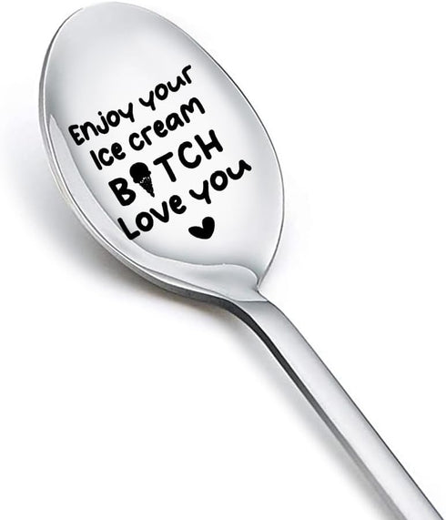 Ice Cream Spoons Gifts for Women Wife Girlfriend Anniversary Birthday Gifts for Best Sisters Friends Bday Gifts for Girls Daughter Besties Engrave...