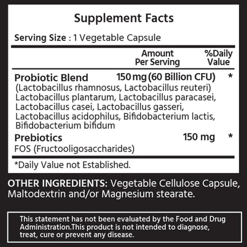 Women’s Probiotic 60 Billion CFU 60 Vegetable Capsules, Once Daily....