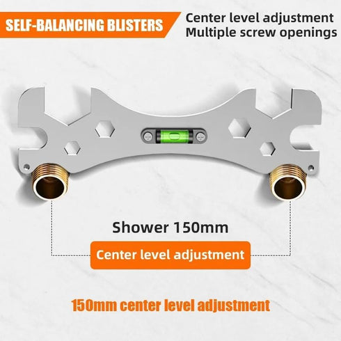 Faucet Wrench Spanner 9mm 12mm 14mm 17mm 23mm 30mm Screw Nut Openings with Level for Shower Repair Bathroom Hose Pipe Plumbing Installation Remova...