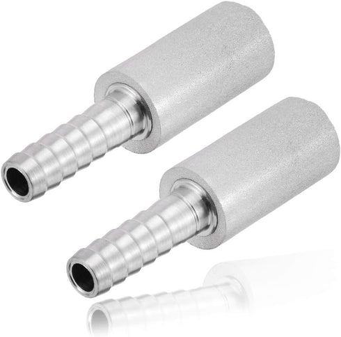JoyTube Stainless Steel Aeration Stone, 0.5 Micron Diffusion Stone with 1/4" Hose Barb, Stainless Steel Aeration Oxygenation Stone Carbonating Sto...