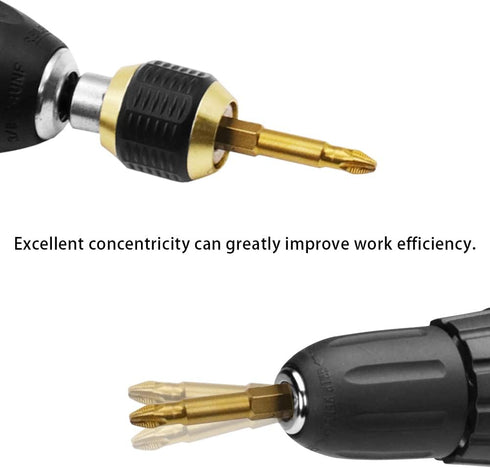 2 Pcs Self-Locking Drill Bit Holder 60mm Length Extension Rod Screwdriver 1/4 Inch Hex Shank Quick Release Chuck Adapter Connector Power Drill Too...