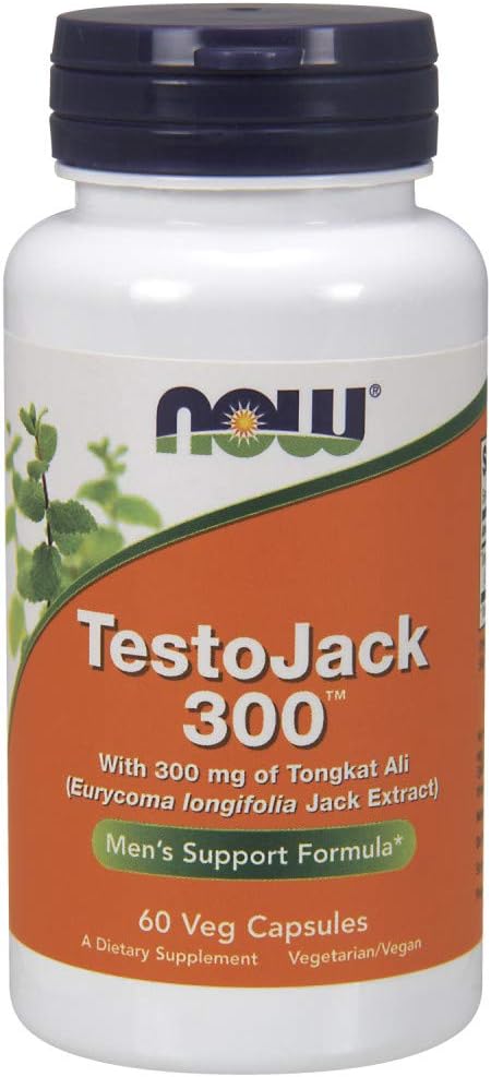 NOW Supplements, TestoJack 300™ with 300 mg of Tonkat Ali (Eurycoma longifolia Jack Extract), 60 Veg Capsules...