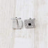 V & L Black Silver Crystal Cuff links – Fancy Unique Elegant Sparkling Luxury Gem Stone Cufflinks for men in Square - Perfect for Wedding, Formal,...