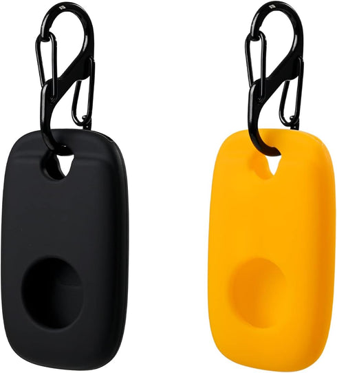 Silicone Case for Tile Pro 2022 with Keychains, 2 Pack Anti-scratch Protective Cover with Carabiner (Black/Orange)...