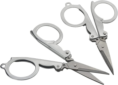 12Pcs Small Folding Scissors Portable Travel Scissors Stainless Steel Cutter Mini Scissors Set for Home Office and Travel Trip Scissors...