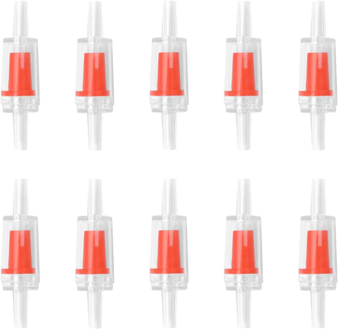 Aquarium Air Check Valve - Non-Return One Way Air Valve Red Clear Plastic Check Valve for Aquarium Air Pump Perfect for Fish Tank Aerator 10PCS...