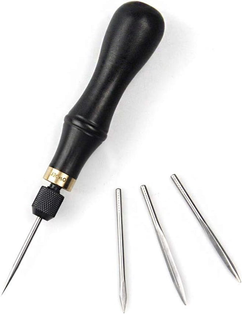 OWDEN Professional Leather Tool,4 in 1 awl Tool Set for leathercraft...