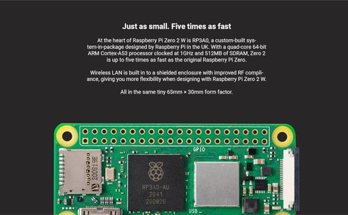 Raspberry Pi Zero 2 W (Wireless / Bluetooth) 2021 (RPi Zero 2W)...