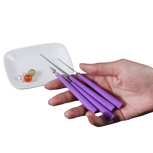 8Pcs Diamond Tipped Bead Reamer Beading Hole Enlarger Needle Tool with Plastic Handle for Make Bead Holes Larger, Jewelry Making and DIY Craft Sup...