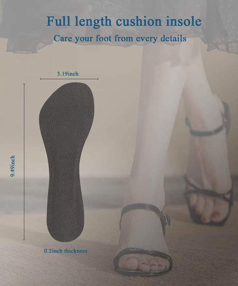 2 Pairs Pigskin High Heel Cushion Inserts Insoles, Anti-Slip Shoe Inserts for Dress Shoes Pain Relief, Adhesive Arch Support Sandal Insoles, Leath...