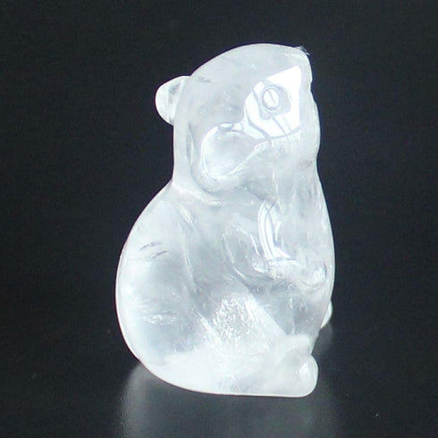 Hand Carved Mixed Gemstone Crystal Mouse Rat mice Figurine Animal Carving Statue Office Home Decor 1.5'' (White Quartz)...