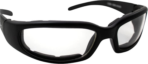 Global Vision Chicago Padded Motorcycle Riding Sunglasses 2 Pack Black Frames Clear & Smoke Lenses...