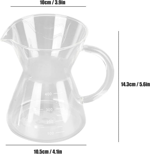 SALUTUY Coffee Kettle, Drip Glass Coffee Maker 400ml Great Gift Accurate Brewing Control Coffee Maker Premium Coffee Brewing Tool for Perfect Cup ...