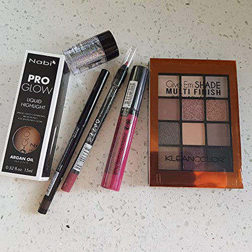 Beauty Bundle Box of 5 Full Size Cosmetic Products, Great gifts under $10, Includes a range of products eyeshadow, eyeliners, lip liners, glitter,...