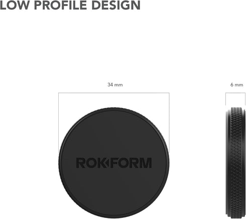 Rokform - Low Pro Magnetic Phone Mount, 1-Inch Phone Magnet for Car, 3M VHB Adhesive Holder Mounts to Almost Any Flat Surface, Compatible with All...