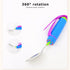 Elderly Eating Spoon, Elderly Auxiliary Spoon 360° Flexible Rotation Head Practical Disabled Eating Aid Spoon Swivel Spoon Handicap Tableware Adap...