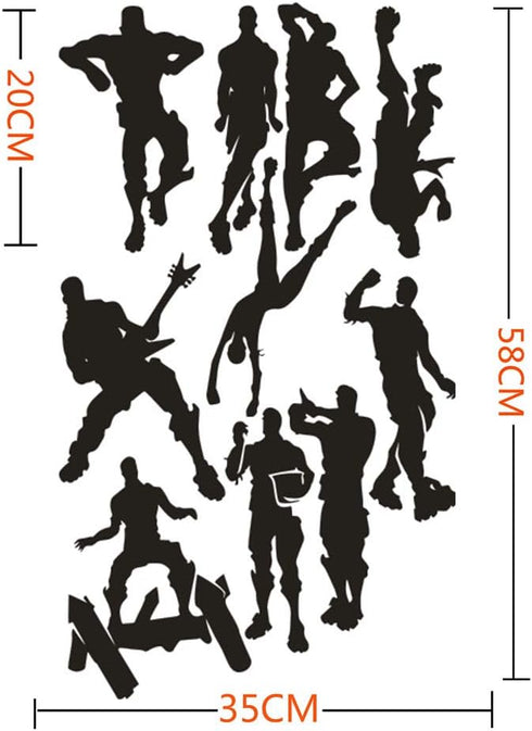 Game Wall Decal Poster Dancing Wall Stickers for Kids Bedroom Wall Vinyl Decal Game Stickers (Black)(13.8" x 22.8")...