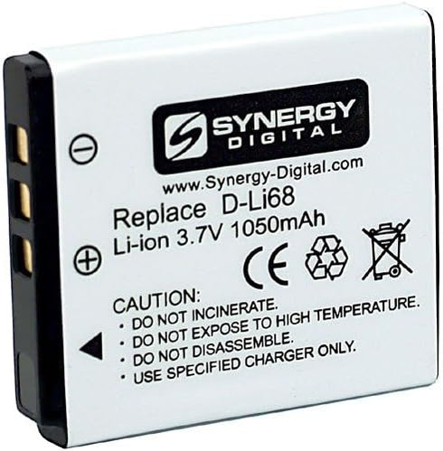 SDDLi68 Lithium-Ion Battery - Rechargeable Ultra High Capacity (3.7V 1050 mAh) - Replacement for Pentax D-Li68 Battery For Pentax Optio S10, Optio...