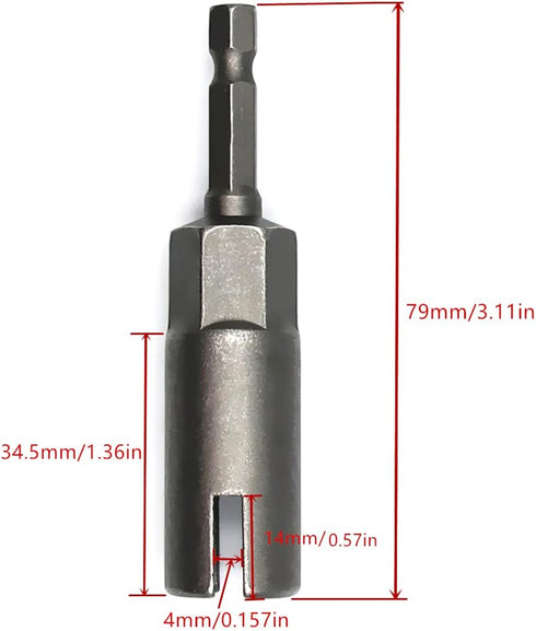 1PCS Deep Power Wing Nut Driver, 1/4" Hex Shank Slot Wing Nut Drill Bit Socket Wrenches Tool for Panel Nuts Screws Eye Q Hanger C Hook Bolt...