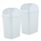 Superio Mini Desktop Trash Can with Swing Top Lid Portable Plastic Garbage Can for Countertop, Desktop, Make up Vanity, Bathroom, Car, Under Sink,...