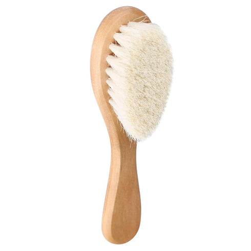 Baby Hair Brush,Wooden Handle Soft Goat Hair Baby Infant Head Massage Grooming Comb Newborns Toddlers Wood Hairbrush for Scalp Health Prevent...