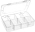 8 Grids Clear Bead Organizer Box Small Part Storage Box Jewelry Organizing Case Craft Tool Containers Fishing Tackle Case with Adjustable Dividers...