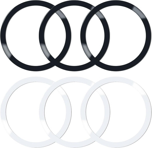 6 Pcs Universal Metal Rings Sticker Compatible for Magsafe Magnetic Wireless Charger iPhone 15 14 13 12 Pro Mini Max Galaxy,(NO Magnet) Ultra-Thin...