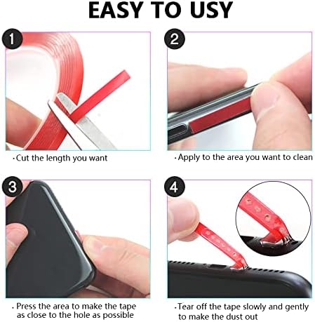 Cell Phone Cleaning Kit Accessories, Cleaner Tape for Phone Speaker and Receiver, Cleaning Stickers Dust Remover Compatible with Airpods, Samsung,...