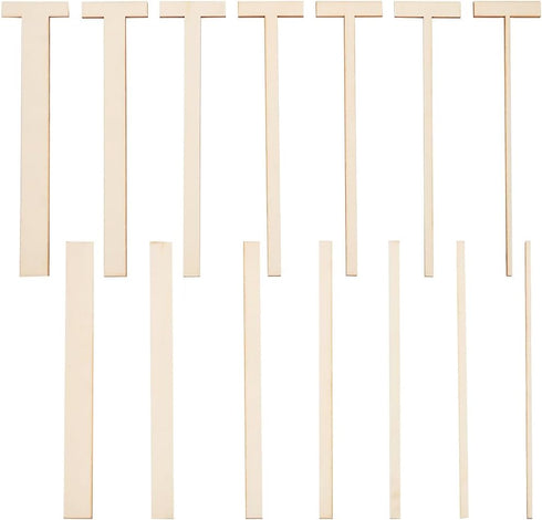 BENECREAT 14 PCS Wooden Bookbinding Tools, Wooden Hand Tools, Long and T-Shaped and Straight Edges, for Books with Spine, Double Cover Constructio...