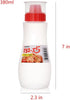 MXY Japanese Squeeze Bottle Creative 5 Hole Design Salad Vinegar Ketchup Honey Oil Pot with Dust Lid 380ml (Red)...