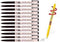 Xeno Slim Ball Point Pens - Baby Mikey Black Color 0.38 mm (Pack of 12) With twistable pencil...
