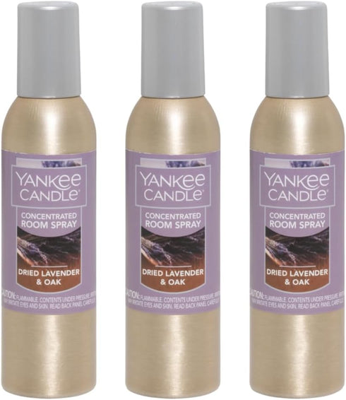 Yankee Candle Concentrated Room Spray, Dried Lavender & Oak, 1.5 OZ (Pack of 3)...