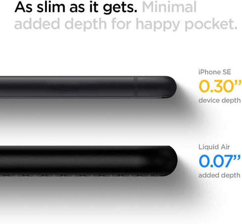 Spigen Liquid Air Armor Designed for iPhone SE 2020 Case/Designed for iPhone 8 Case (2017) / Designed for iPhone 7 Case (2016) - Black...