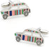 Men's Fashion Cufflinks Muti-color Stripes Mini Car Design Quality Brass Material Cuff Links with Gift Box...