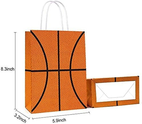 16 PCS Basketball Party Gift Bags for Basketball Party Supplies Birthday Decor Decorations, Party Favor Goody Treat Candy Bag Basketball Pattern G...