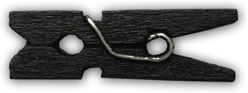LWR CRAFTS Wooden Mini Clothespins 100 Per Pack 1" 2.5cm (Black)...