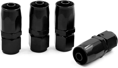 X AUTOHAUX 4pcs Black Aluminum Alloy 6AN Straight Swivel Car Fuel Oil Hose End Fitting...