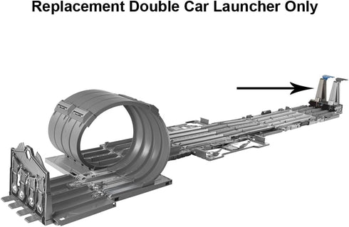 Hot Wheels Replacement Part Race Crate Playset for Die-Cast Vehicles - GKT87 ~ Replacement Gray and Blue Double Car Launcher...