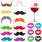 Furimuk 18 Pieces Valentine's Day Silicone Drink Markers Wine Glass Markers Beard Lip Shape Wine Charms Identifier for Christmas New Year Party Wi...