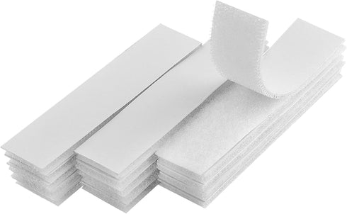 Melsan 1x4 inch Self Adhesive Hook and Loop Strips - 15 Sets - White Sticky Back Tape Fastener, Heavy Duty Mounting Strips for Home or Office Use ...