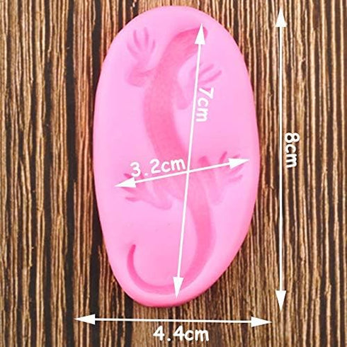 3D Lizard Gecko Silicone Mold for DIY Jelly Shots Handmade Ice Cream Gum Paste Crystal Candy Ice Cube Cupcake Cake Topper Decoration Chocolate Des...