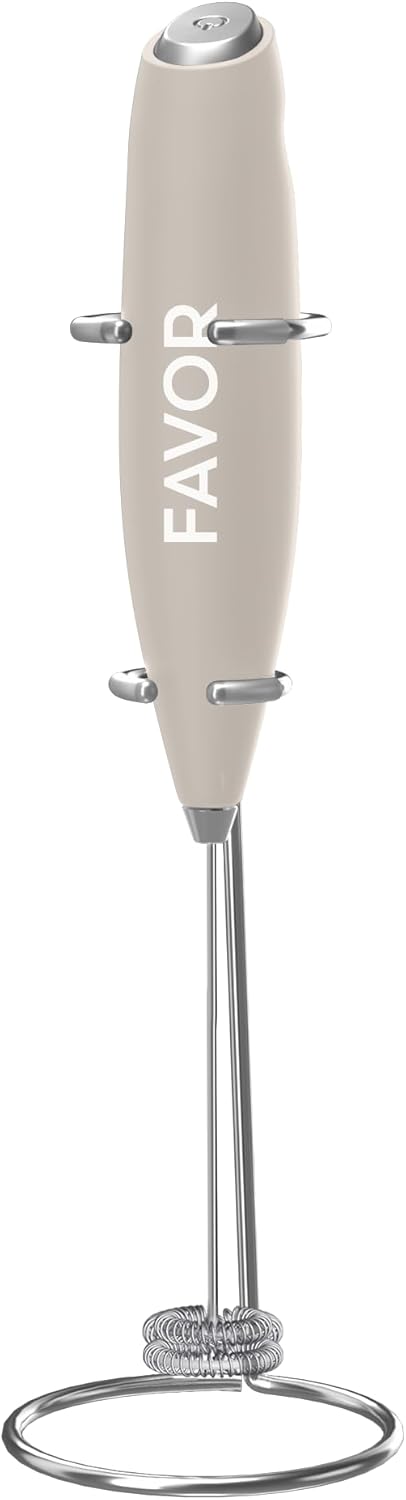 Double Coil Milk Frother Hand Mixer, Stainless Steel Electric Whisk for Coffee, Matcha, Protein & More, Battery Operated, Easy to Clean, Includes ...