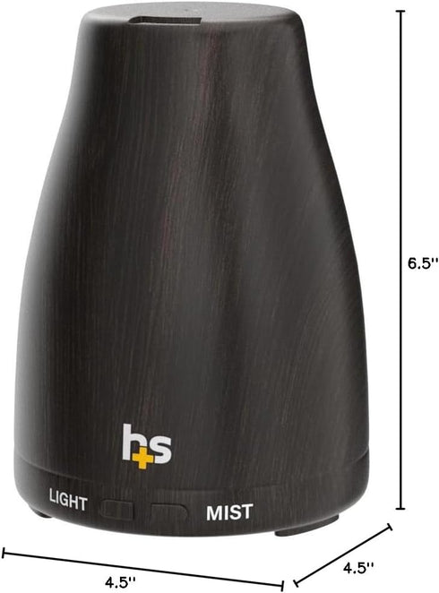 HealthSmart Essential Oil Diffuser, Cool Mist Humidifier and Aromatherapy Diffuser with 150ML Tank Ideal for Small Rooms, Adjustable Timer and Mis...