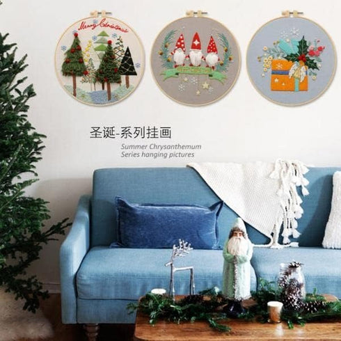 DIY Hand Embroidery Kit, Christmas 3D Novice Embroidery Kit for Beginners, DIY Material Package (Christmas Tree)...