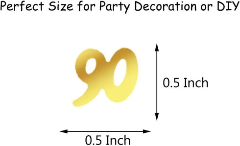 Number 90 Confetti Glitter Metallic Foil Table Party Decorations for Anniversary/Birthday/Wedding 1.5 oz(Golden 90)...