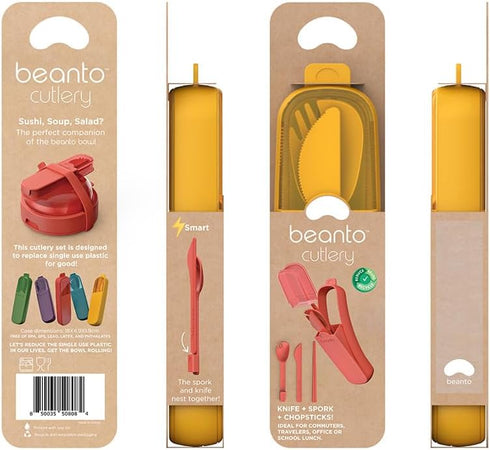 Cutlery Set On-The-Go (for Lunchboxes and Bento Boxes) - BPA Free - Food Grade Utensils - Dishwasher Safe & Perfect Companion for Beanto Bowl (Sun...