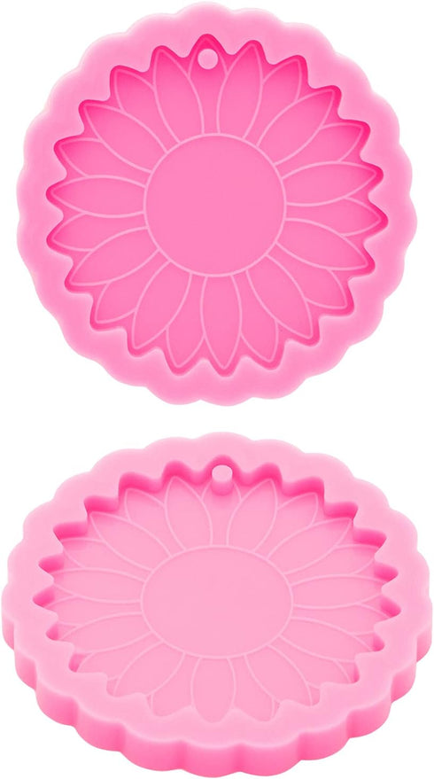 Super Glossy Sun Flower Resin Mold Keychain Silicone Mold for DIY Epoxy Resin Jewelry Making Keychain Pendant Craft...