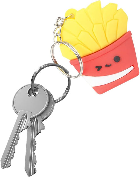 ArtCreativity Fast Food Keychains For Kids, Set of 6, Includes Soda, Pizza, Taco, Sandwich, Popcorn And French Fries, Cool Keychain Accessories, K...