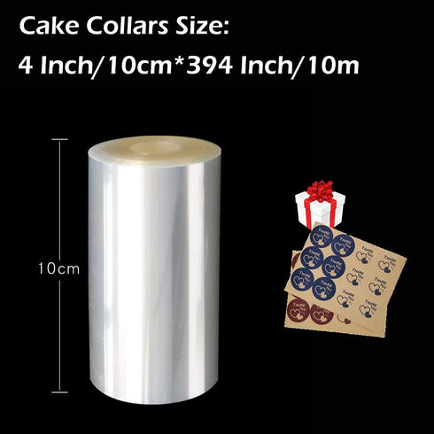 Cake Collar 4 Inch x 394inch Clear Cake Acetate Roll, Transparent Mousse Cake Collars Acetate Sheets for Baking, Surrounding Edge Decorating + Bon...