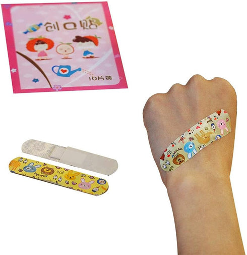 100PCs Waterproof Breathable Cute Cartoon Adhesive Bandages First Aid Emergency Kit for Kids Children...